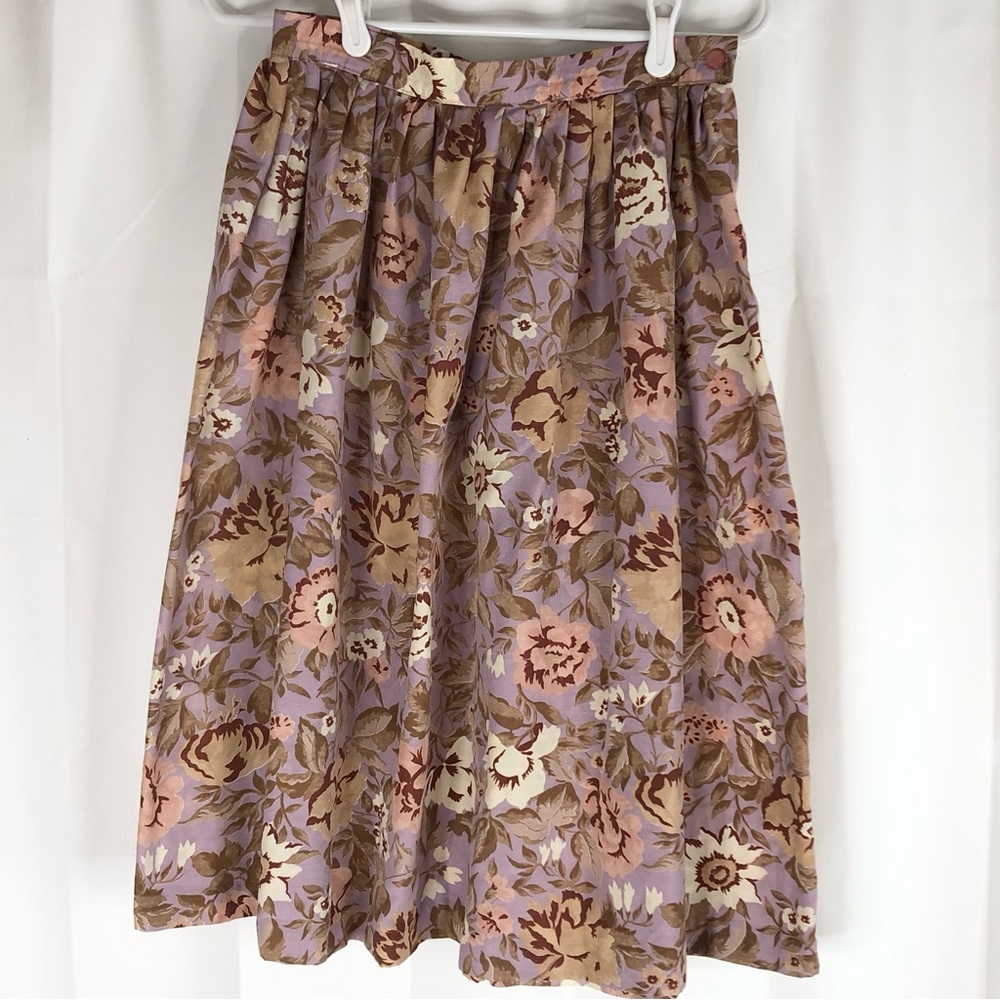Vintage Floral lilac midi skirt lilac vintage Bryn Mawr Bobbie Brooks romantic S